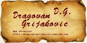 Dragovan Grijaković vizit kartica